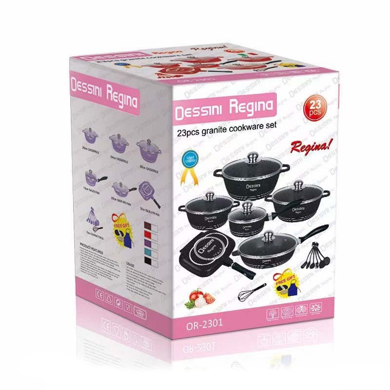 2024 Die Cast Aluminum Nonstick Cookware Sets with Glass lid Fry Pans Set Cookware Non Stick Coating Kitchen Cookware Sets