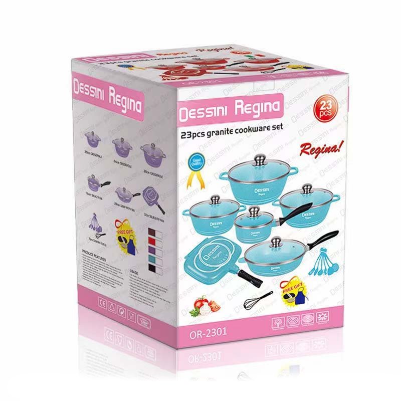 2024 Die Cast Aluminum Nonstick Cookware Sets with Glass lid Fry Pans Set Cookware Non Stick Coating Kitchen Cookware Sets