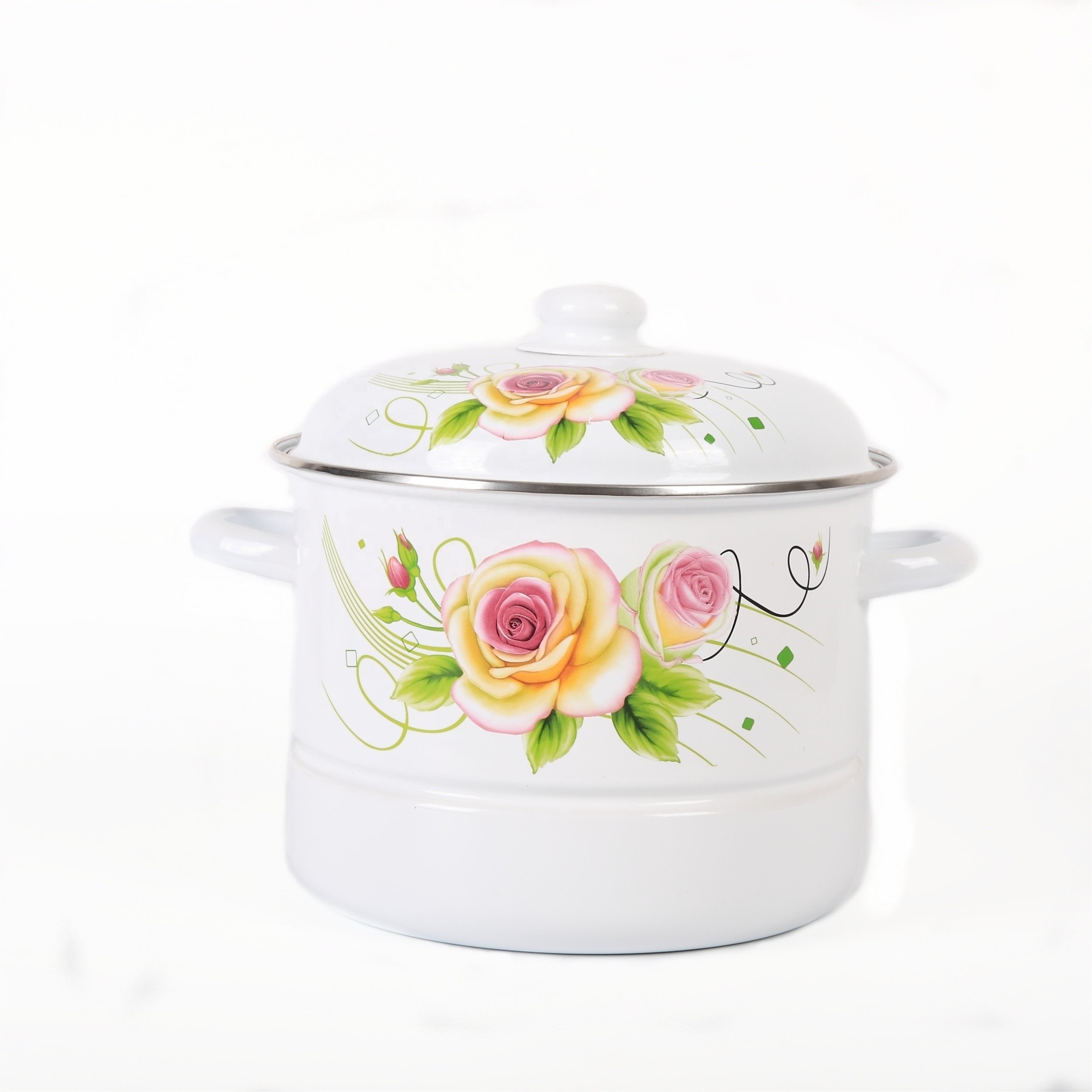 Pot Steamer Customized Cookware Multi-function Pot Enamel Metal Steel Steamer cookware Set