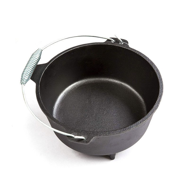 Pre-seasoned Kitchen Ware cookware nonstick soup pot cast iron camping pot 25cm round shape dutch oven with lid