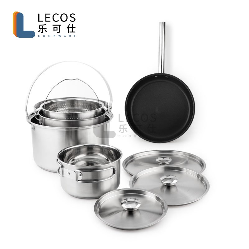 New Arrival Stainless Steel Cooking Food Professional Quality camping set camping cookware set