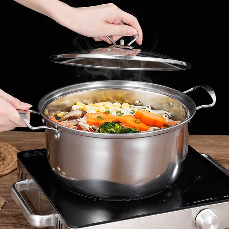 Factory Wholesale 10pcs Stainless Steel Soup Pots Cooking Pots Milk Pots And Pans casserole Kitchen Cookware Sets
