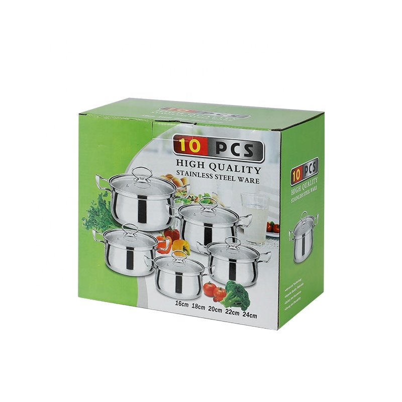 Hotel Professional Kitchenware Pots And Pans Cookingware Stainless Steel Non-Stick Cooking Pot 10pcs Cookware set
