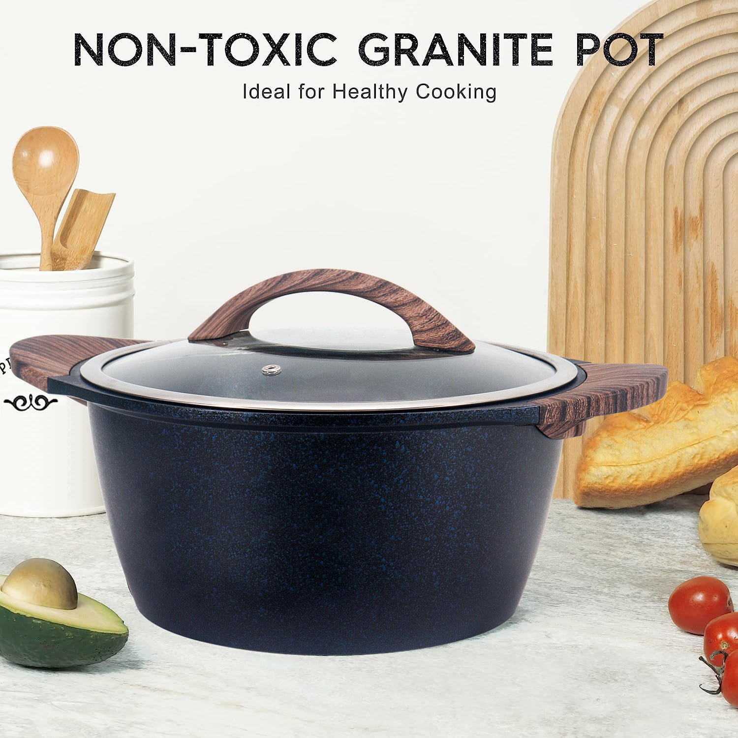 Die Cast Aluminium cookware Set with Glass Lids and Induction Safe Non Stick Casserole Set Large Cooking Stockpot