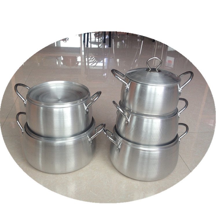 16-24cm Aluminum satin finished belly pot 5pcs aluminum cooking pot set