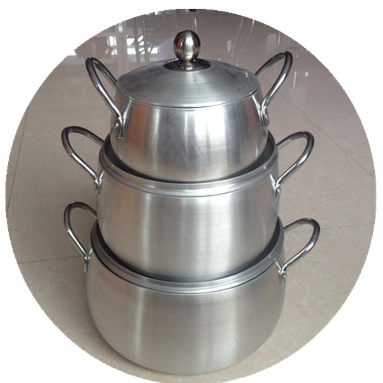 16-24cm Aluminum satin finished belly pot 5pcs aluminum cooking pot set