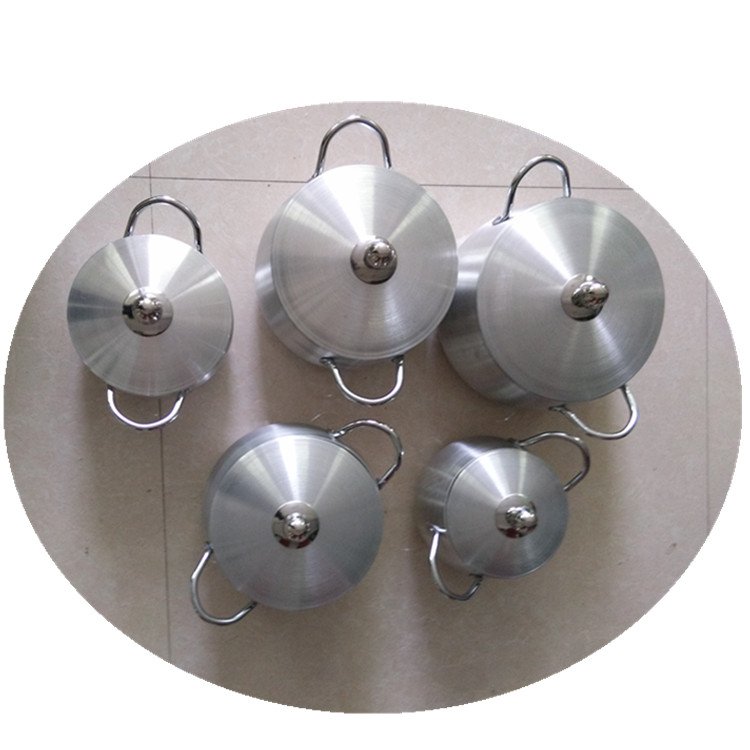 16-24cm Aluminum satin finished belly pot 5pcs aluminum cooking pot set