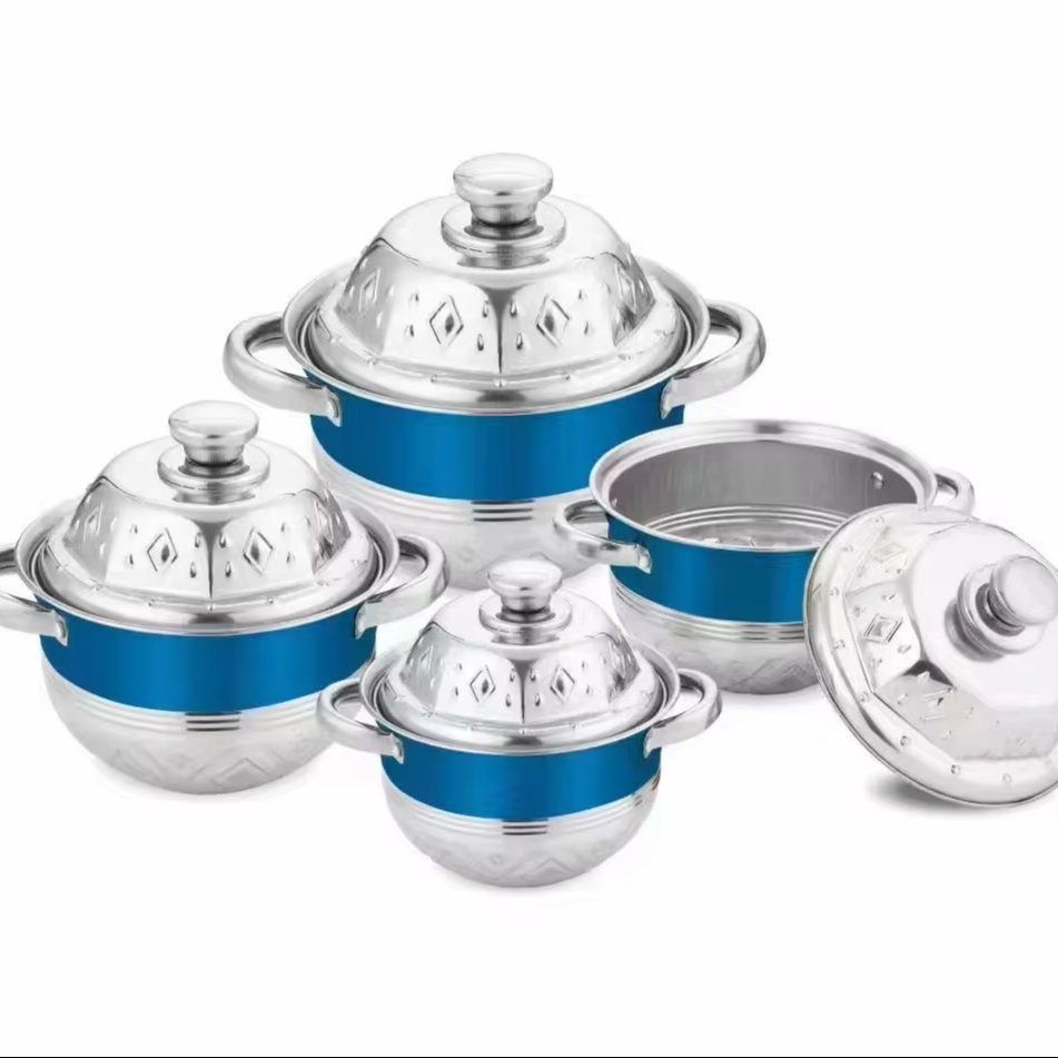 Household 8pcs Kitchen Cooking Pot Home Use 16+18+20+22cm Pot Set Cookware Set Cooking