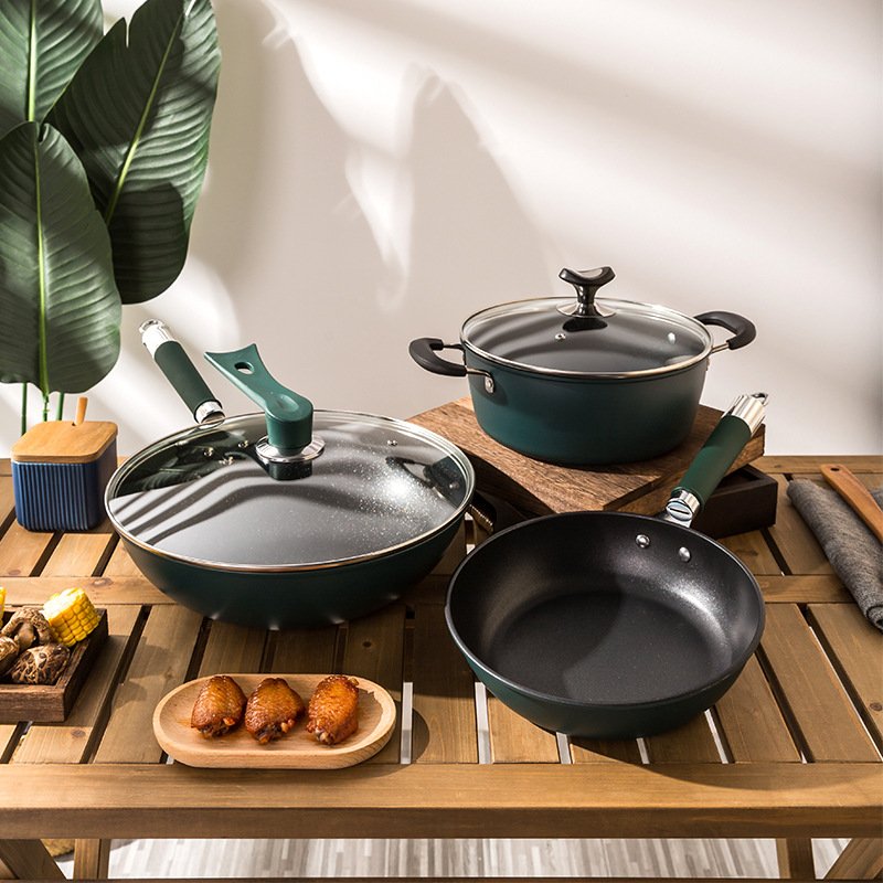 Household Gas Stove Induction Cooker Universal Cooking Wok Frying Pan Soup Pot Cookware Sets