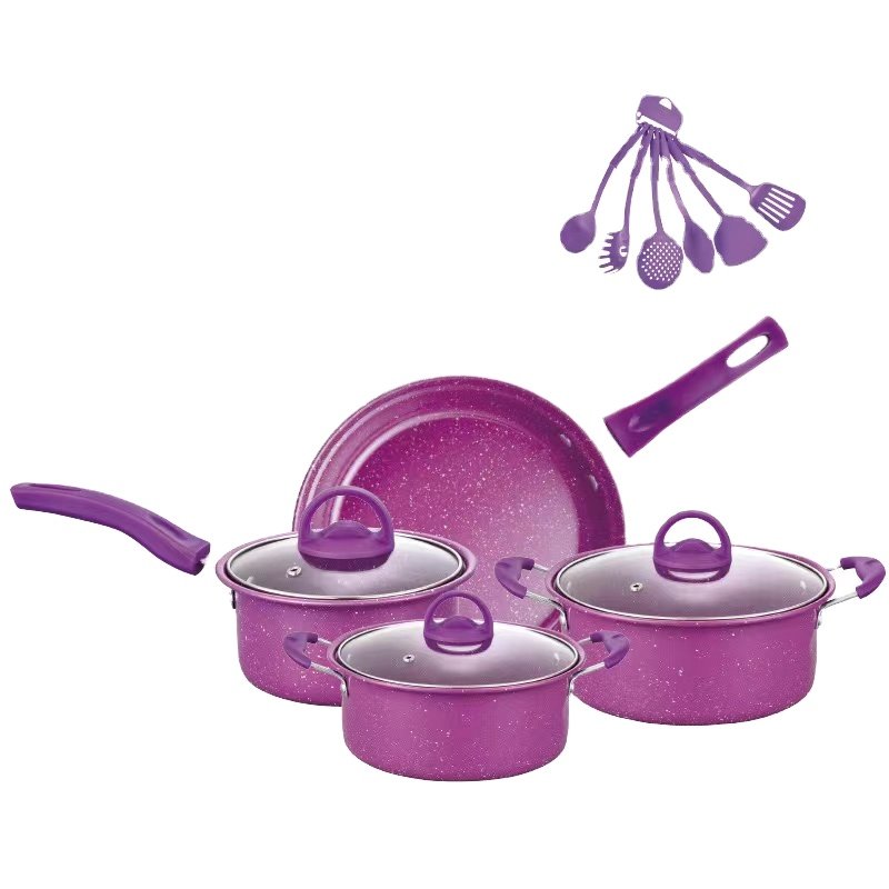 Factory Stock 13pieces Enamel Cast Iron Cookware Set Korean Soup Pot Casserole Cooking Tools