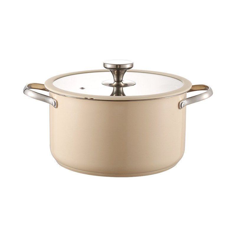 Customizable Korean Style Kitchen Cook cookware sets with Glass Lid Stainless Steel Cooking Pot Set