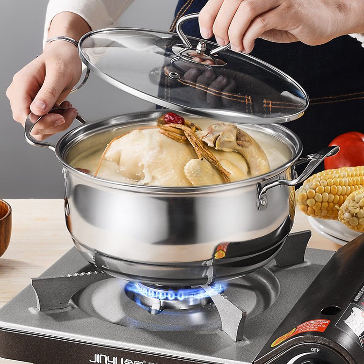 430 stainless steel saucepan milk pan frying pan 3-piece cookware set
