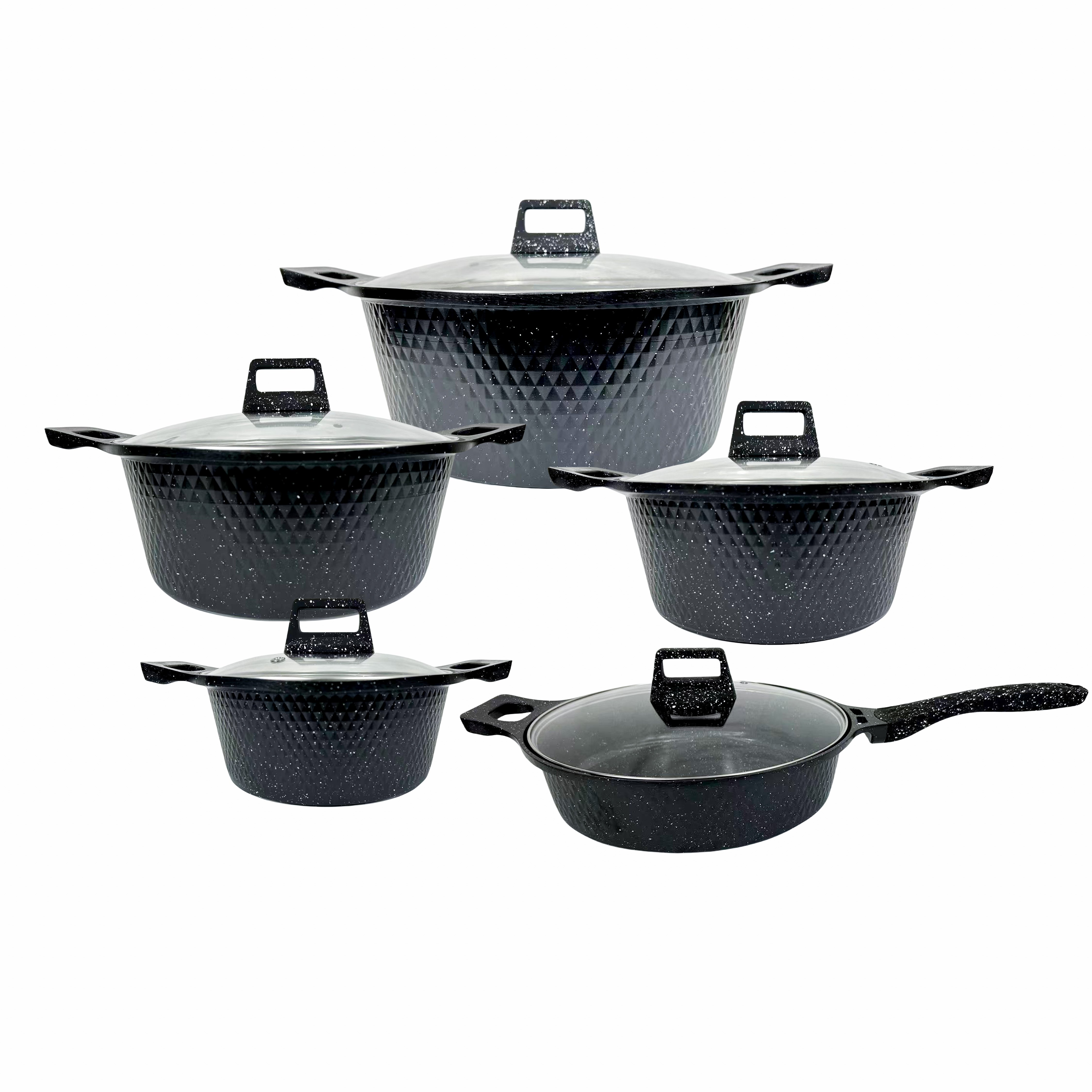 New Model Nonstick White Detachable Handle Cooking Pot Non Stick Aluminum Pot Set Cookware