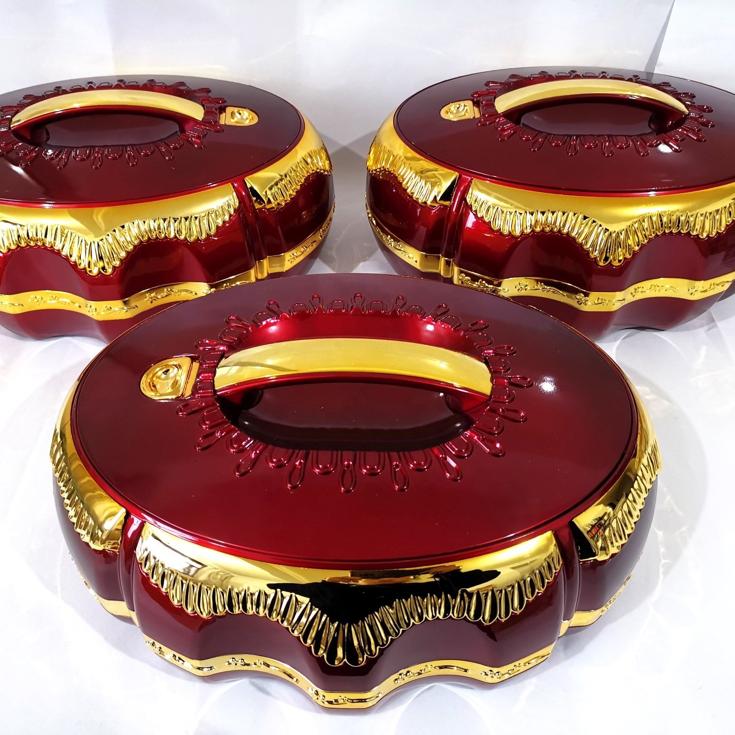 3PCS Cookwares Set Lunch Box Plastic Buffet Food Warmer Container Set