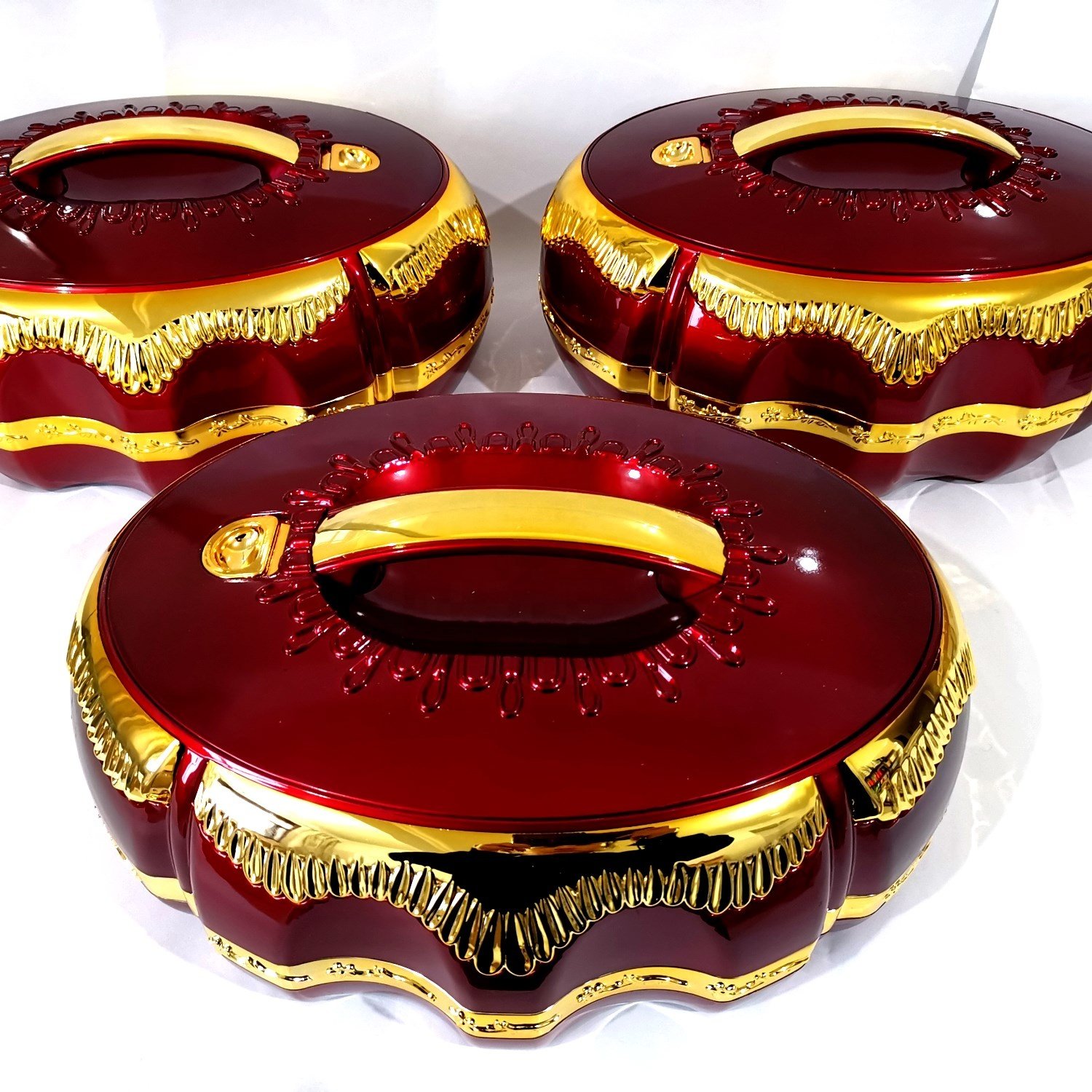 3PCS Cookwares Set Lunch Box Plastic Buffet Food Warmer Container Set