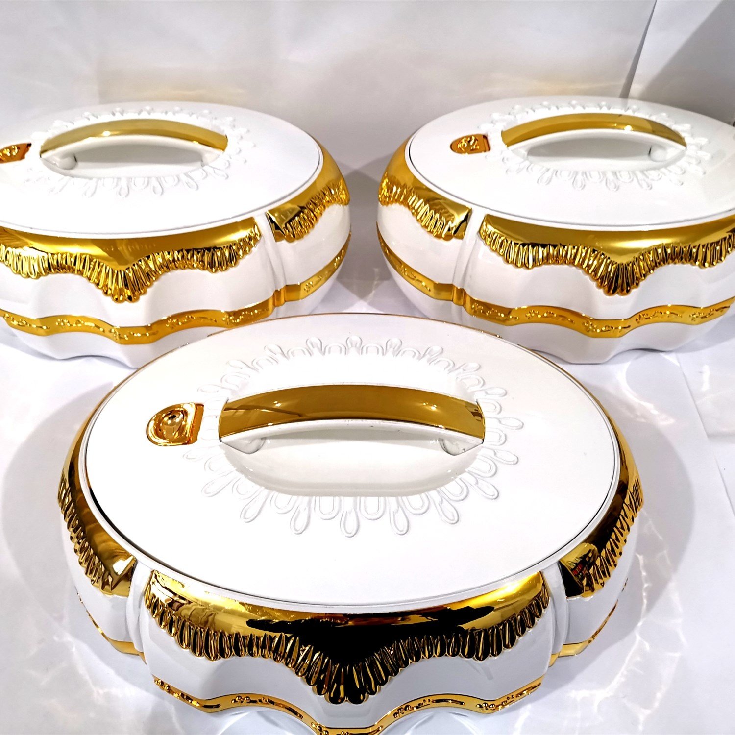 3PCS Cookwares Set Lunch Box Plastic Buffet Food Warmer Container Set