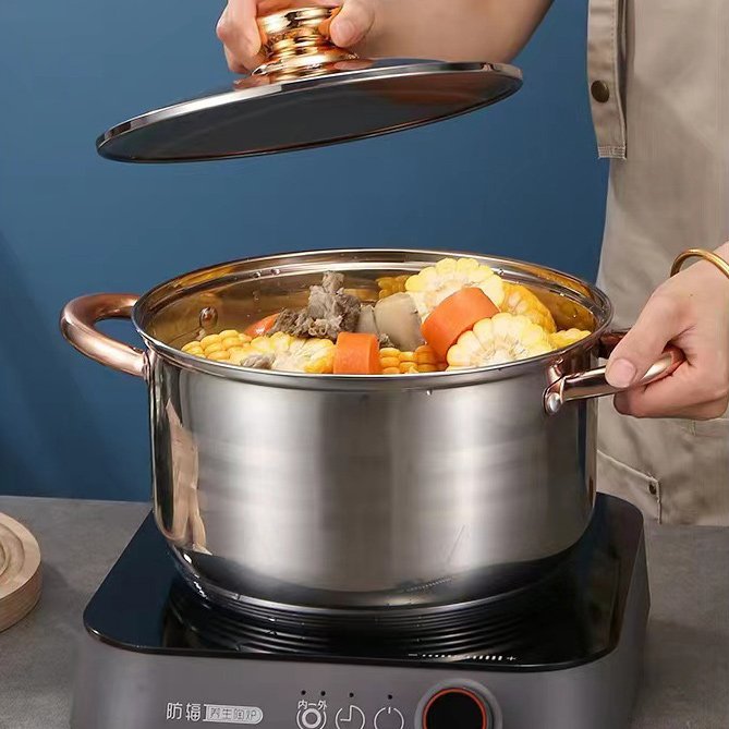 Good Quality Multiple Sizes Stainless Steel Base Non Stick Cooking Pot and Pan Cookware Set Kitchen Cooking Pot Set