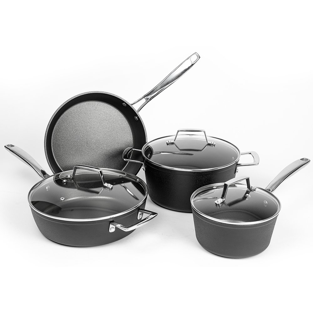 Titanium Non-stick Coating Frying Pan And Casserole Pot Ionized Cookware Set Aluminum For Kitchen Cooking cookware sets