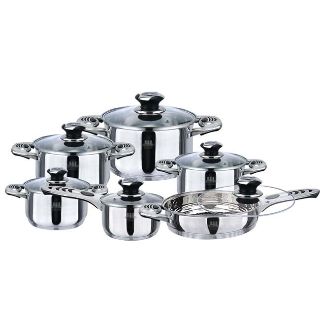 12pcs Non-stick 201 Stainless Steel Cookware Set Nonstick Cooking Pot Colorful