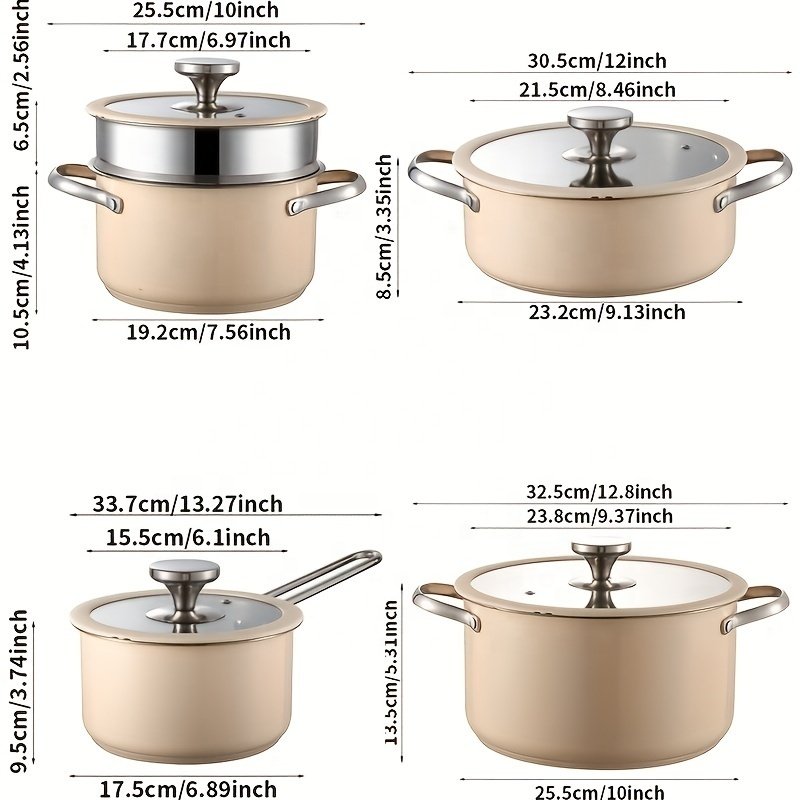 Korean Portable Fashion Style Color Steel Durable Ceramic Coating Cooking Pot For Set Non-stick Sauce Pan Cookware Set