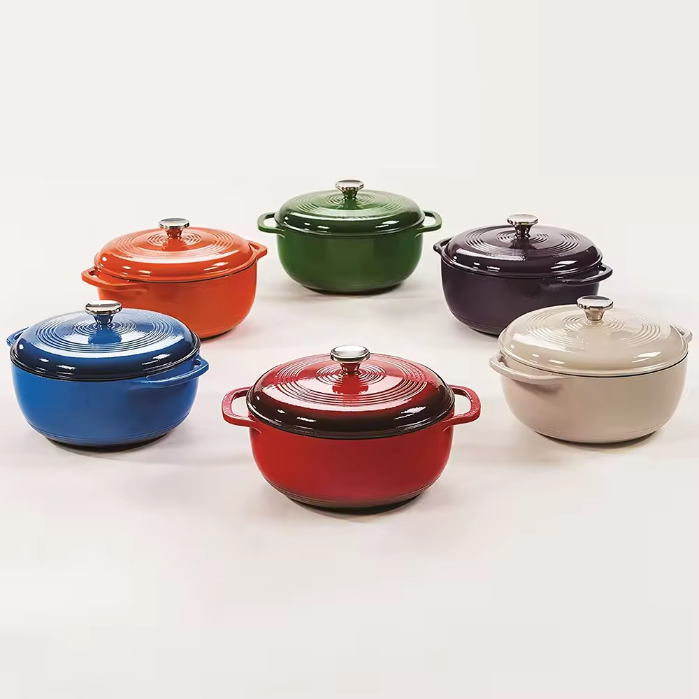wholesale Multi-Color Cast Iron Casserole 23/26/28cm cooking pot Cast Iron Casserole Dutch Pot Enamel Cast Iron Cookware set