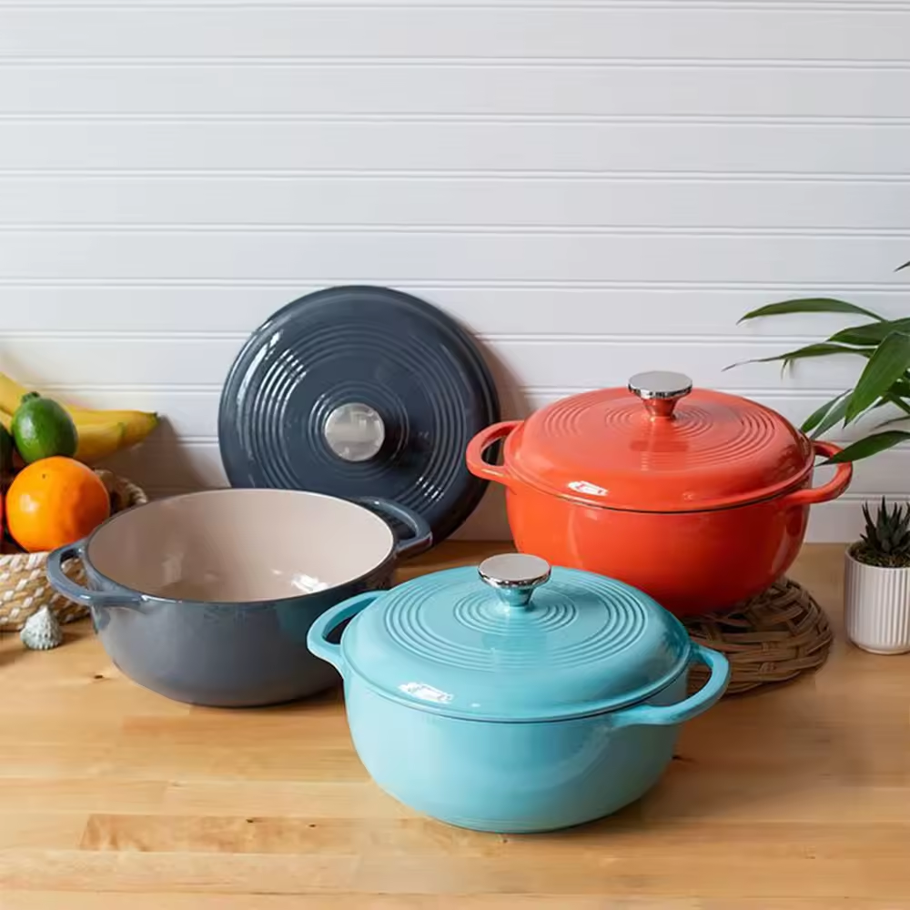 wholesale Multi-Color Cast Iron Casserole 23/26/28cm cooking pot Cast Iron Casserole Dutch Pot Enamel Cast Iron Cookware set