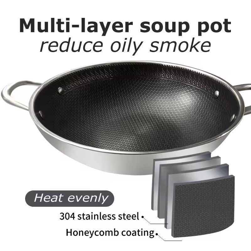 304 stainless steel kitchen pot stainless steel cooking pot with lid