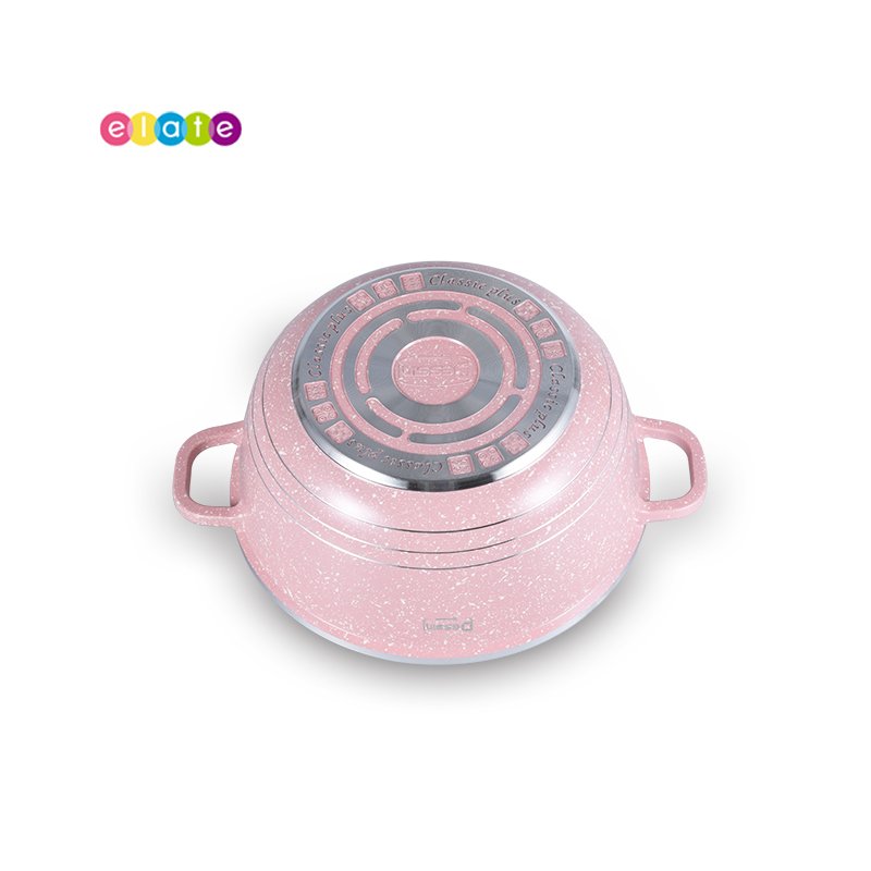 New Fashion Design Die Cast Aluminum Pink Casserole Cooking Pot Non-Stick Cookware Set