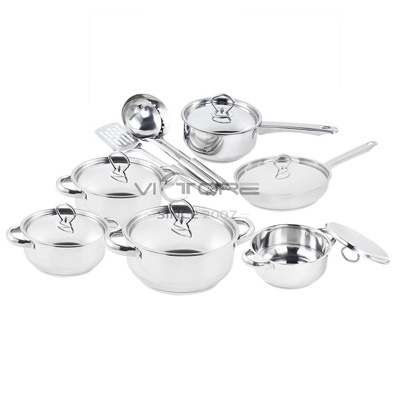 VICTORE hotsale good price stainless steel cookware set with double ear