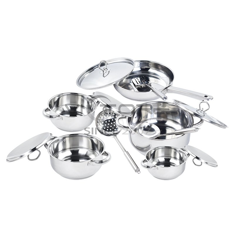 VICTORE hotsale good price stainless steel cookware set with double ear