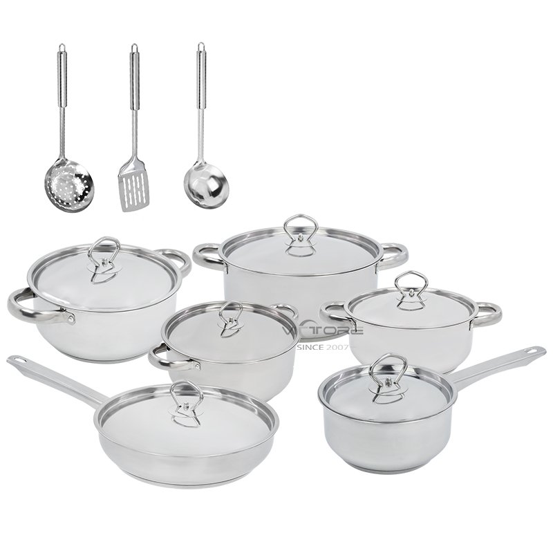 VICTORE hotsale good price stainless steel cookware set with double ear