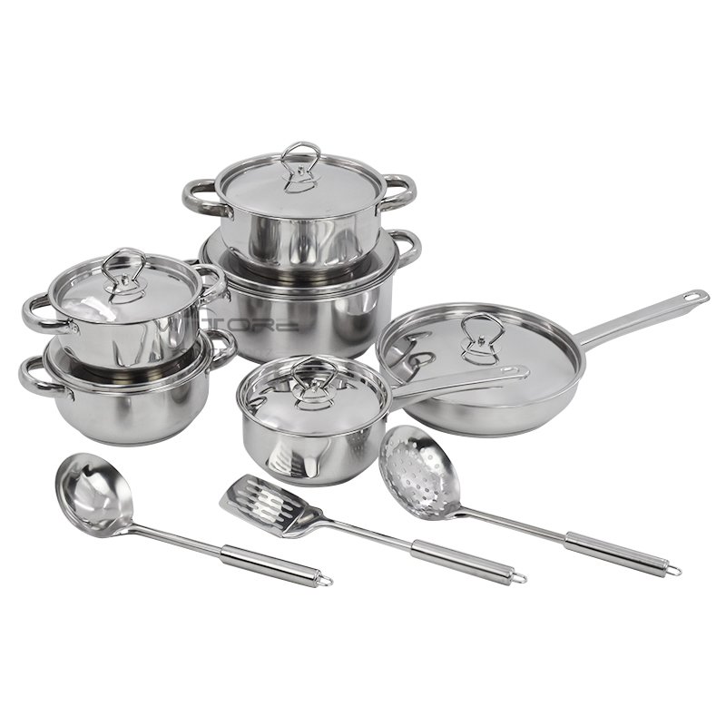 VICTORE hotsale good price stainless steel cookware set with double ear