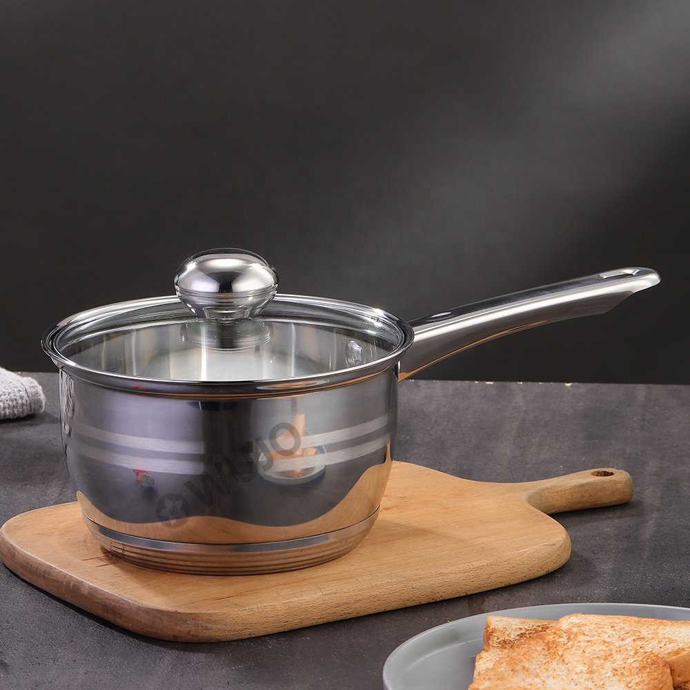 WUJO Stainless Steel Camping Cookware Pot Set 18 10 5 Ply Stainless Steel Cookware Sets