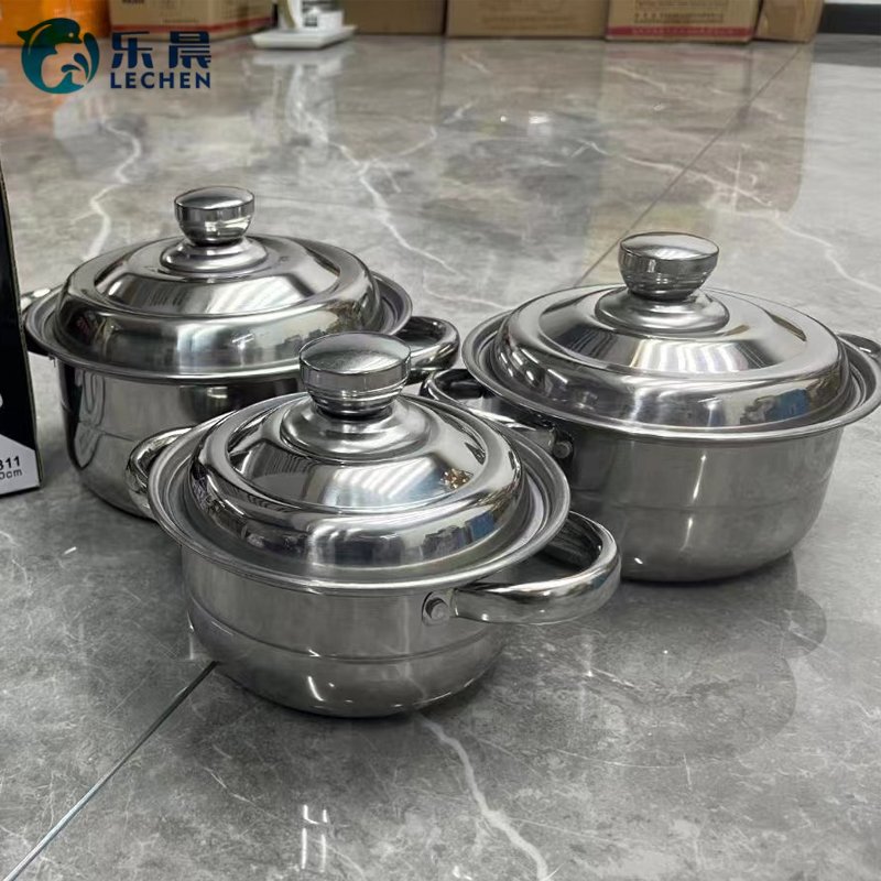 Cooking Pot Cookware Set Stainless Steel Pot and the soup pot can be used as a lid 3 pcs set 16-20cm/4 pcs set 16-22 cm