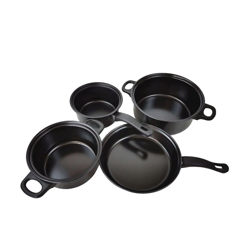 Hot Sale 13pcs stainless iron cookware set black nonstick pan