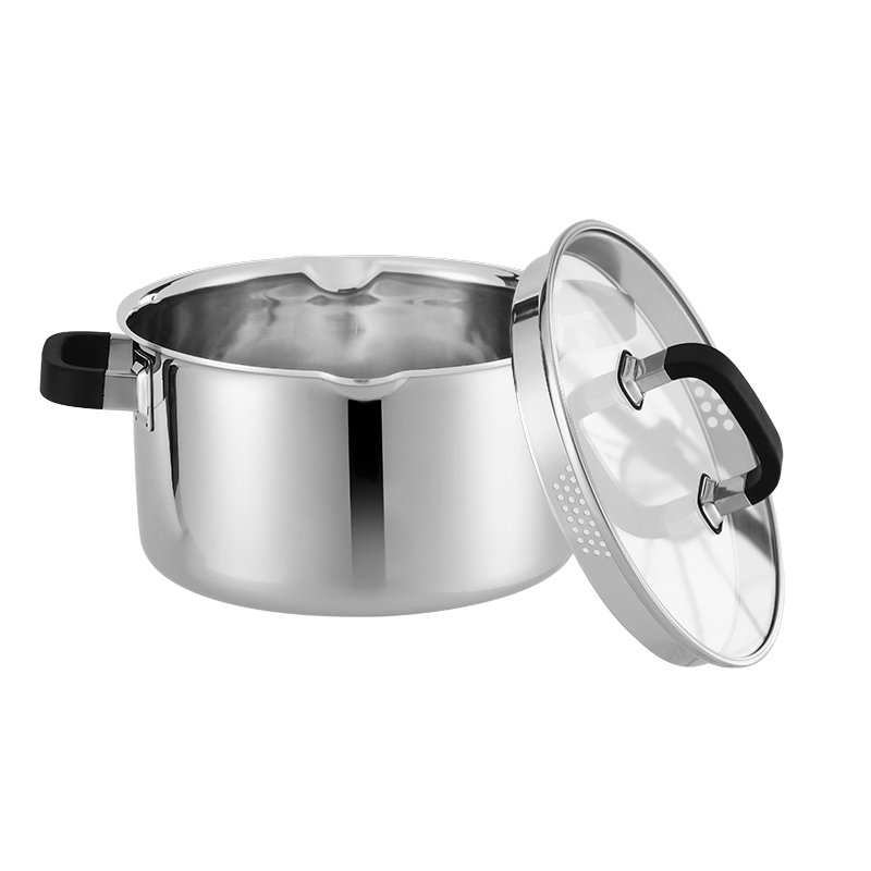 Goldensea New Design Triply Stainless Steel Cookware Set Kitchen Casserole Pan With Saucepan
