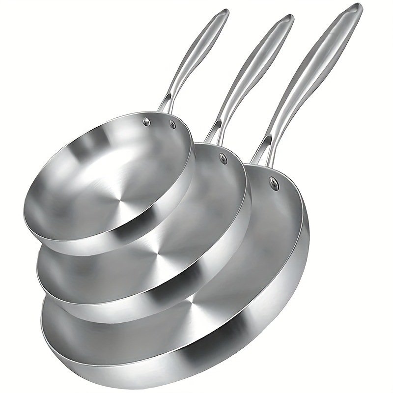 304 Stainless Steel 3-layer Steel Wok Induction Cooker Gas Universal Pan Steak Frying Pan cooking pot non-stick cookware sets