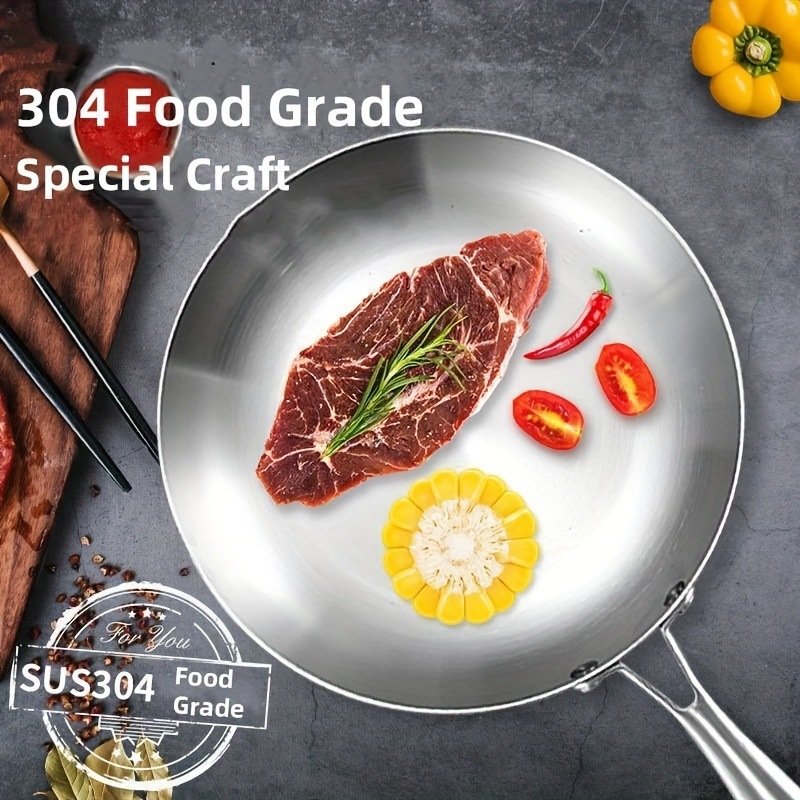 304 Stainless Steel 3-layer Steel Wok Induction Cooker Gas Universal Pan Steak Frying Pan cooking pot non-stick cookware sets