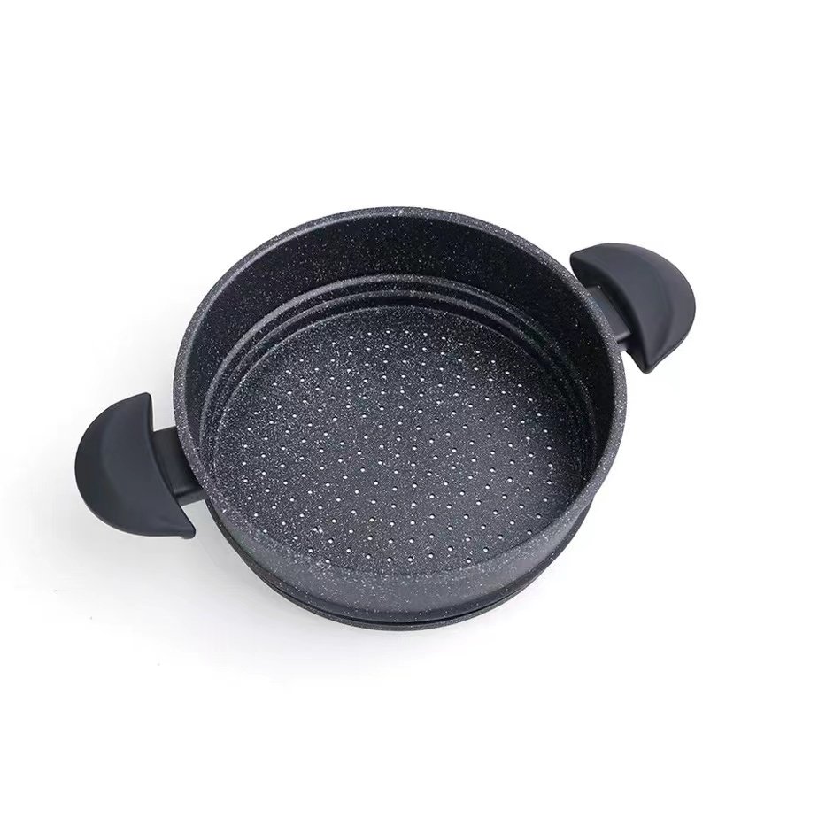 Ready Ship Stock New Design Steamer Pot 26cm Soup Pot Cookware Sets Moroccan Style Steamer Pot Dessini Cookware Set