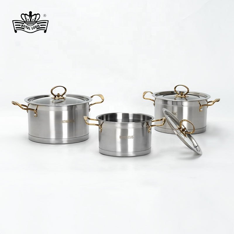 Royal Louis 6 pcs Stainless Steel Cookware Set Pots and Pan Sets Stylish Cookware Set Soup Pot Stock Pot