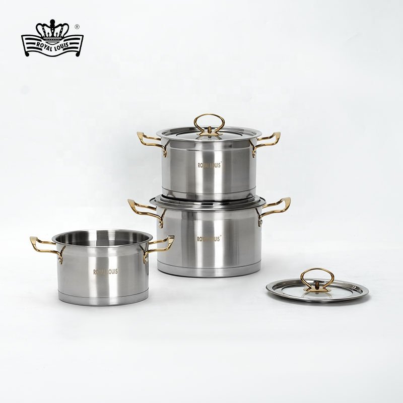Royal Louis 6 pcs Stainless Steel Cookware Set Pots and Pan Sets Stylish Cookware Set Soup Pot Stock Pot