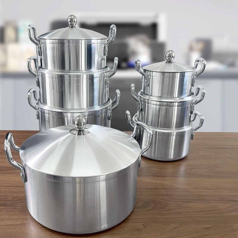 Factory Sale Cooking Pot Set 7pcs Aluminum Soup Stock Pots Die Cast Cookware Set