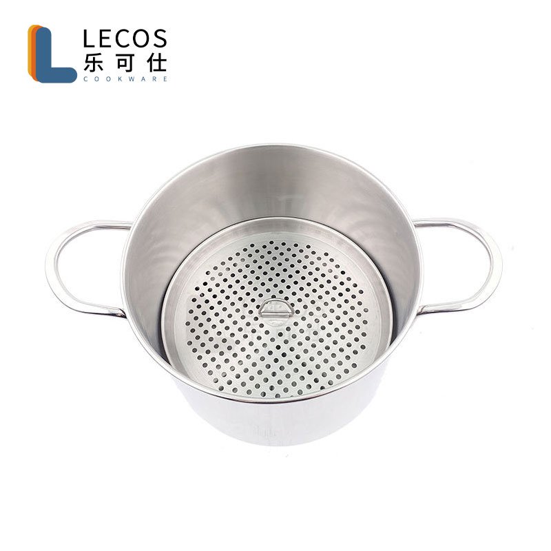 New design 5PCS multi purpose use Stainless Steel noodle pot pasta cooker casserole cooking pot with strainer kitchenware set