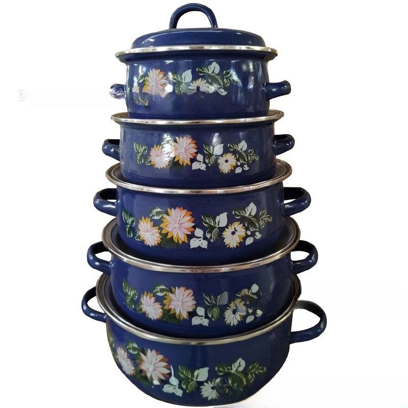 hot Selling Products 2024 Ht Factory Direct Sell Enamel Soup Pot Flat Bottomed Stew Non-stick Ceramic Cookware Set
