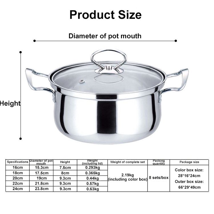 2023 10 Pieces Household Heavy Duty Natural Color Pan And Pot Stockpot Cookware Set With Smooth Bottom