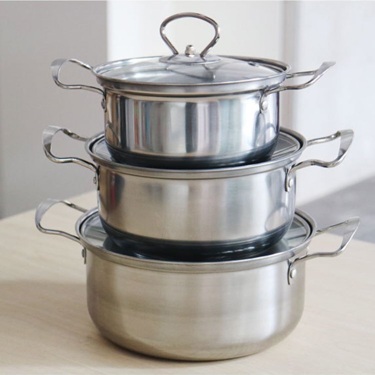 2023 10 Pieces Household Heavy Duty Natural Color Pan And Pot Stockpot Cookware Set With Smooth Bottom