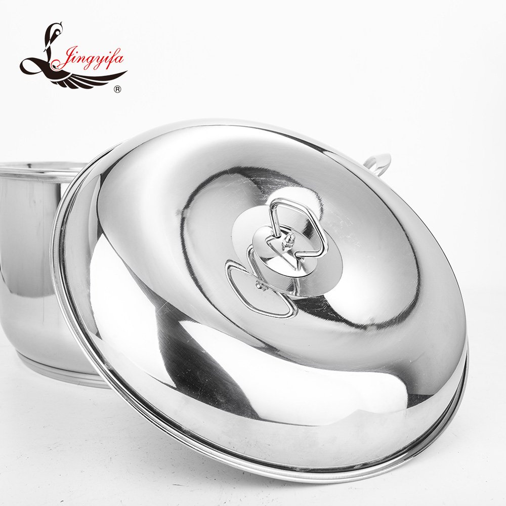 Big size heavy weight competitive price high quality stainless steel ghana cookware set