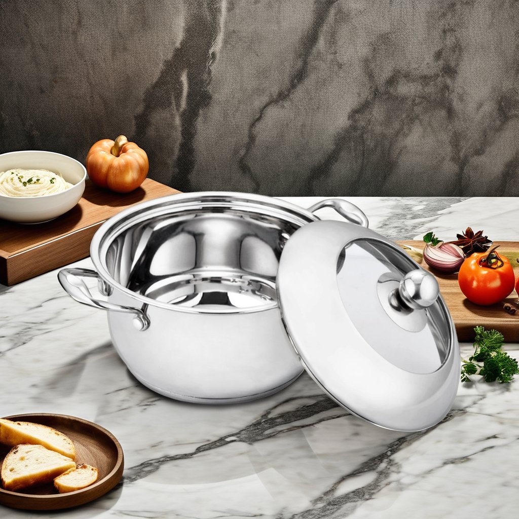 New Arrival Luxury 5-Piece Cookware Set High-End Stainless Steel Soup Pot Cooking Pot Nonstick Silicone Handle Home Wholesale