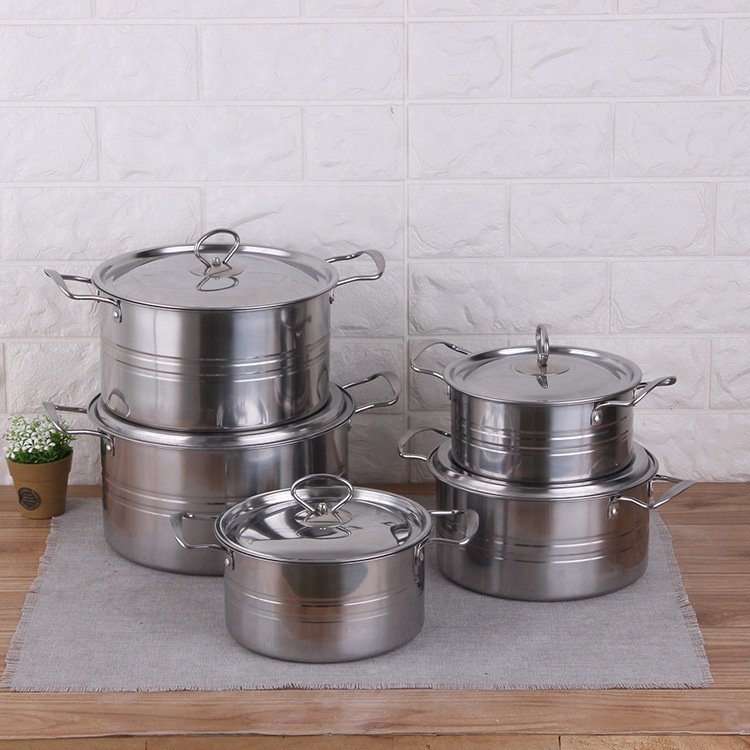 Manufacturer Wholesale Stainless Steel Non Stick Cooking Pot Cookware Set With Lid