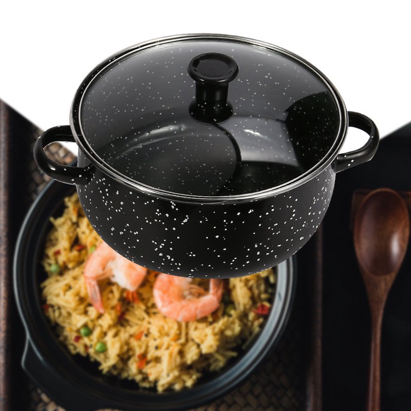 Five-Piece Enamel Cookware Set Stockpot with Durable Enamel